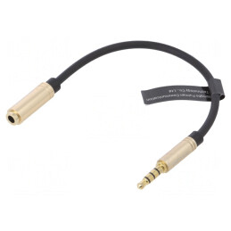 Cablu Audio Jack 3.5mm 4pin Negru 0.1m