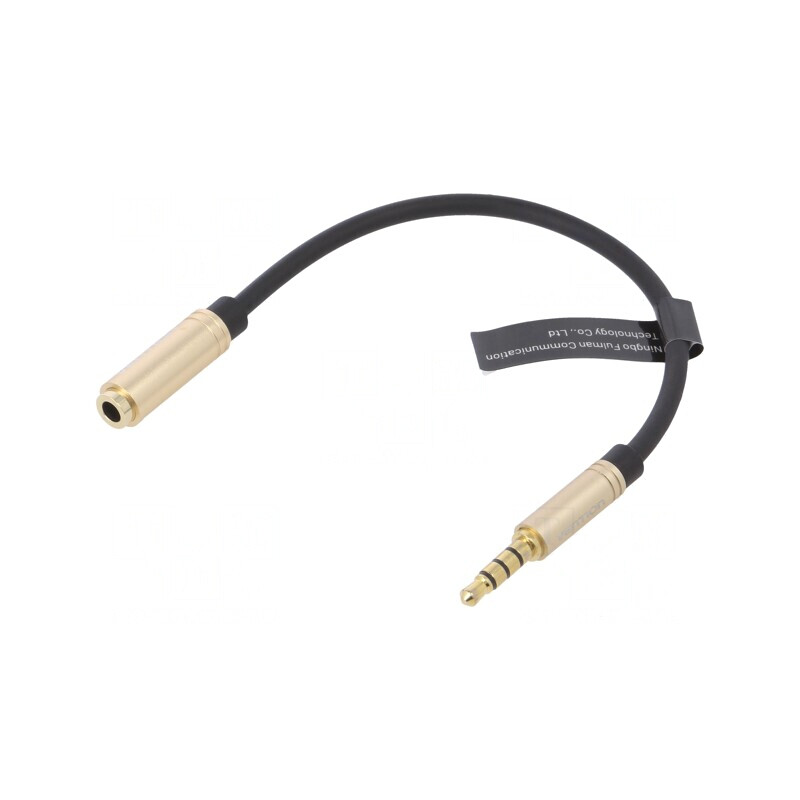 Cablu Audio Jack 3.5mm 4pin Negru 0.1m | Electronic-mag.ro | Componente Electronice