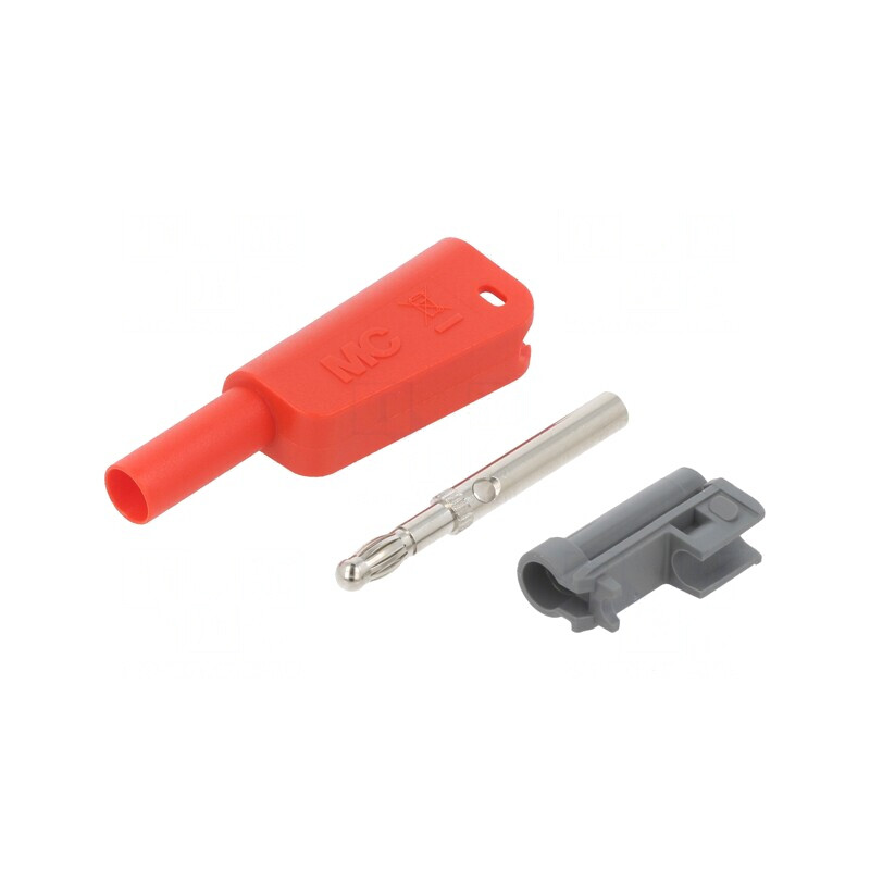 Banană 4mm roșie izolată 19A 1kV | Electronic-mag.ro | Componente Electronice
