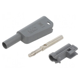 Banană gri cu izolație 4mm 19A 1kV | Electronic-mag.ro | Componente Electronice
