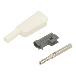 Conector Banană Alb 4mm 1kV 19A Cu Izolație | Electronic-mag.ro | Componente Electronice