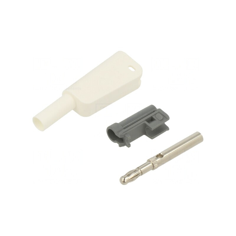 Conector Banană Alb 4mm 1kV 19A Cu Izolație | Electronic-mag.ro | Componente Electronice