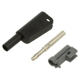 Banana 4mm Nichelată cu Izolație și Soclu Axial | Electronic-mag.ro | Componente Electronice