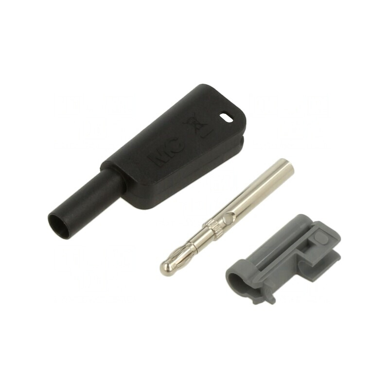Banana 4mm Nichelată cu Izolație și Soclu Axial | Electronic-mag.ro | Componente Electronice