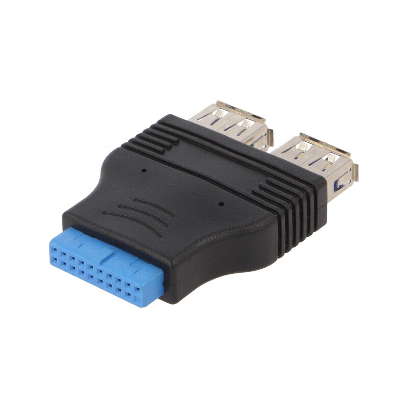 Adaptor USB 3.0 19pin la USB A x2 | Electronic-mag.ro | Componente Electronice