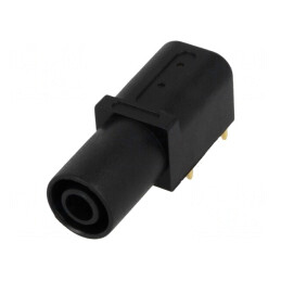 Soclu banană 4mm negru aurit PCB izolat 24A 33,6mm | Electronic-mag.ro | Componente Electronice