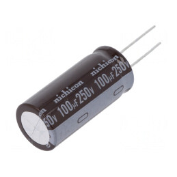 Condensator electrolitic low ESR THT 100uF 250V 18x40mm | Electronic-mag.ro | Componente Electronice
