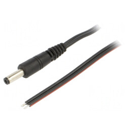 Cablu Alimentare DC Negru 0.5m 2x0.75mm2 4.8/1.7 | Electronic-mag.ro | Componente Electronice