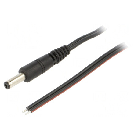 Cablu Alimentare DC Negru 0.5m 2x0.75mm2 4.8/1.7 | Electronic-mag.ro | Componente Electronice
