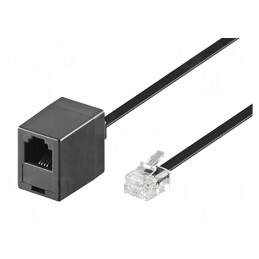 Cablu Telefon RJ11 6m Negru | Electronic-mag.ro | Componente Electronice