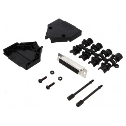 Mufă D-Sub 25 PIN mamă pentru lipire cablu Kit complet | Electronic-mag.ro | Componente Electronice