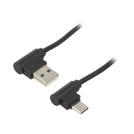 Cablu USB A la USB C în unghi 1m | Electronic-mag.ro | Componente Electronice