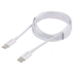 Cablu USB-C 2.0 Alb 1m 480Mbps 60W | Electronic-mag.ro | Componente Electronice