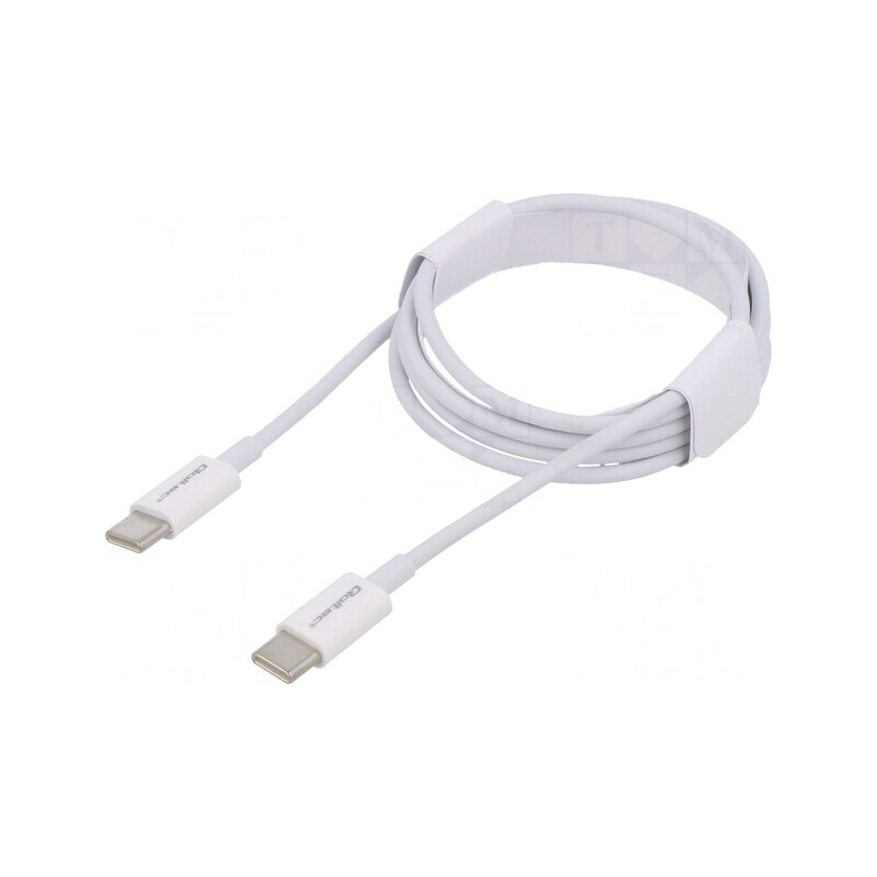 Cablu USB-C 2.0 Alb 1m 480Mbps 60W | Electronic-mag.ro | Componente Electronice