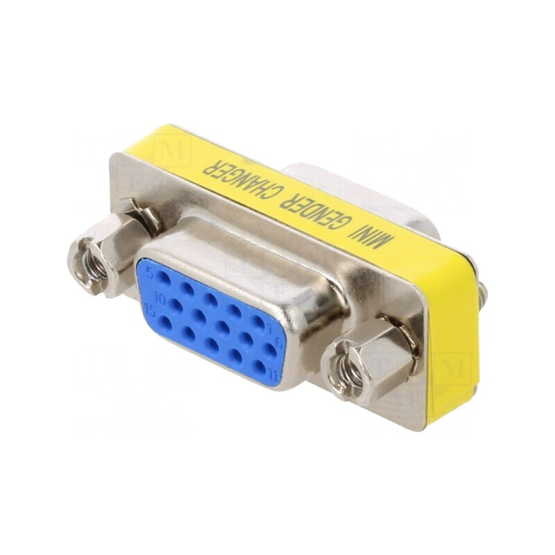 Adaptor D-Sub 15 pin HD Femeie-Femeie | Electronic-mag.ro | Componente Electronice