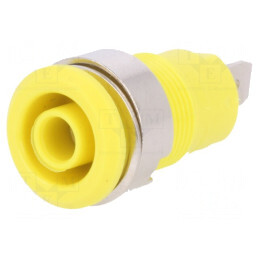 Soclu Banană 4mm 24A 1kV Galben Aurit | Electronic-mag.ro | Componente Electronice