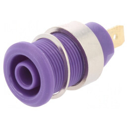 Soclu banană violet 4mm 24A 1kV aurit | Electronic-mag.ro | Componente Electronice