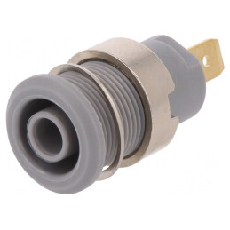 Soclu Banană 4mm Gri Aurit 24A 1kV | Electronic-mag.ro | Componente Electronice
