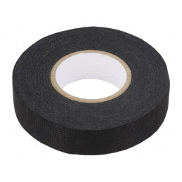 Bandă Textilă Acril Modificat Neagră 19mm x 15m | Electronic-mag.ro | Componente Electronice