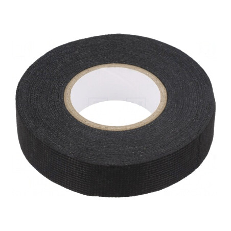 Bandă Textilă Acril Modificat Neagră 19mm x 15m | Electronic-mag.ro | Componente Electronice