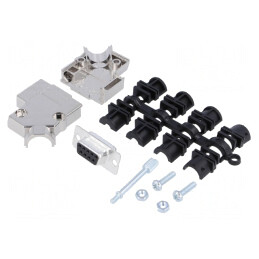 Conector D-Sub 9-Pin Mamă Unghiular pentru Lipire pe Cablu | Electronic-mag.ro | Componente Electronice