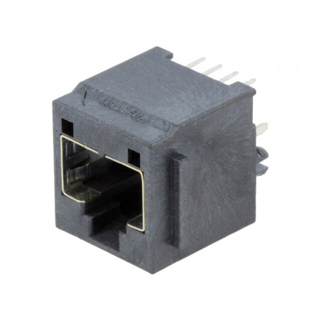 Soclu RJ45 8P8C Cat3 Ecranat Aurit THT | Electronic-mag.ro | Componente Electronice