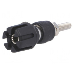 Soclu Banană 4mm 30A Negru Nichelat | Electronic-mag.ro | Componente Electronice