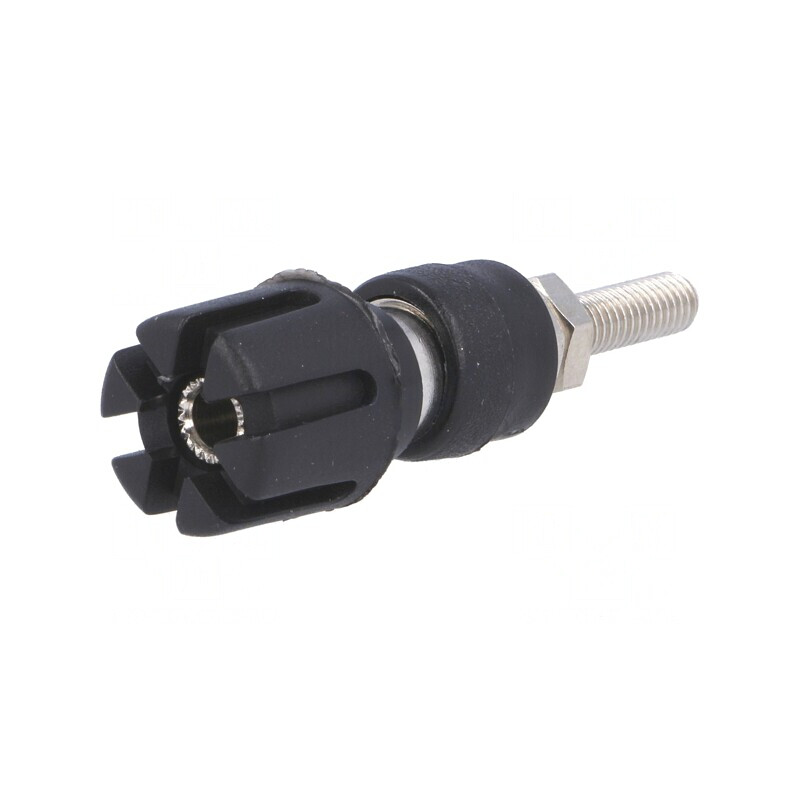 Soclu Banană 4mm 30A Negru Nichelat | Electronic-mag.ro | Componente Electronice