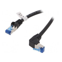 Patch Cord S/FTP Cat6a Negru 1m LSZH