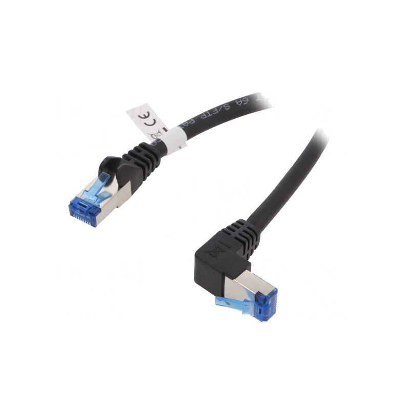 Patch Cord S/FTP Cat6a Negru 1m LSZH | Electronic-mag.ro | Componente Electronice