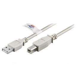 Cablu USB 2.0 A-B 2m Gri 480Mbps | Electronic-mag.ro | Componente Electronice