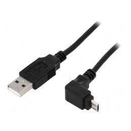 Cablu USB 2.0 A la Micro B unghi 1.8m | Electronic-mag.ro | Componente Electronice
