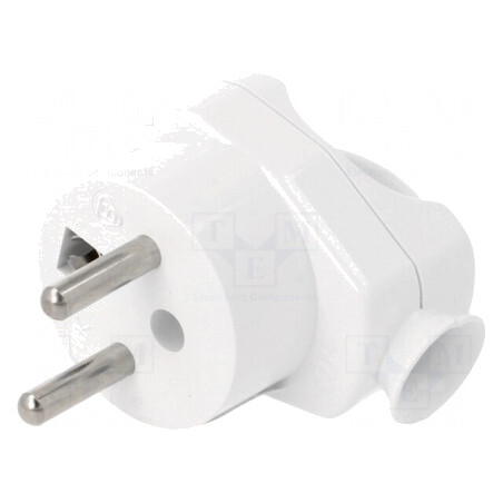 Conector alimentare AC alb 2P PE 250V 16A 3 pini | Electronic-mag.ro | Componente Electronice