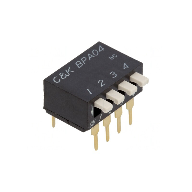 Comutator DIP-SWITCH 4 Secțiuni OFF-ON 24VDC | Electronic-mag.ro | Componente Electronice