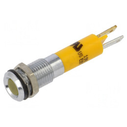Lampă LED Galbenă 12VDC Ø8mm Metal | Electronic-mag.ro | Componente Electronice
