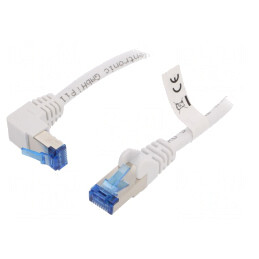 Patch Cord S/FTP Cat6a Alb 1m