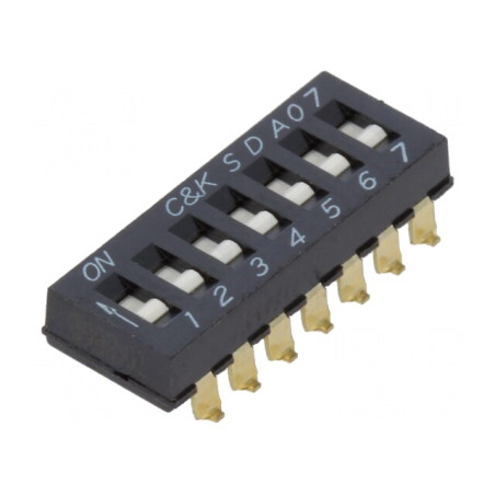 Comutator DIP-SWITCH 7 Secțiuni OFF-ON 24VDC | Electronic-mag.ro | Componente Electronice