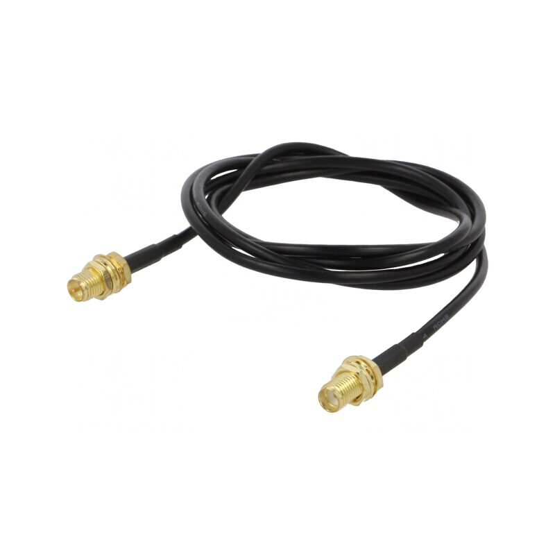 Cablu RP-SMA Mamă la SMA Soclu 1m Negru 50Ω | Electronic-mag.ro | Componente Electronice