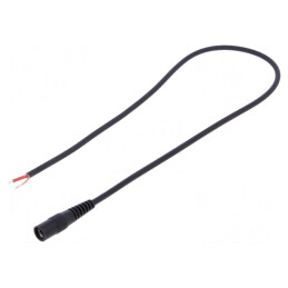 Cablu DC 5,5/2,1 Negru 0,5m | Electronic-mag.ro | Componente Electronice