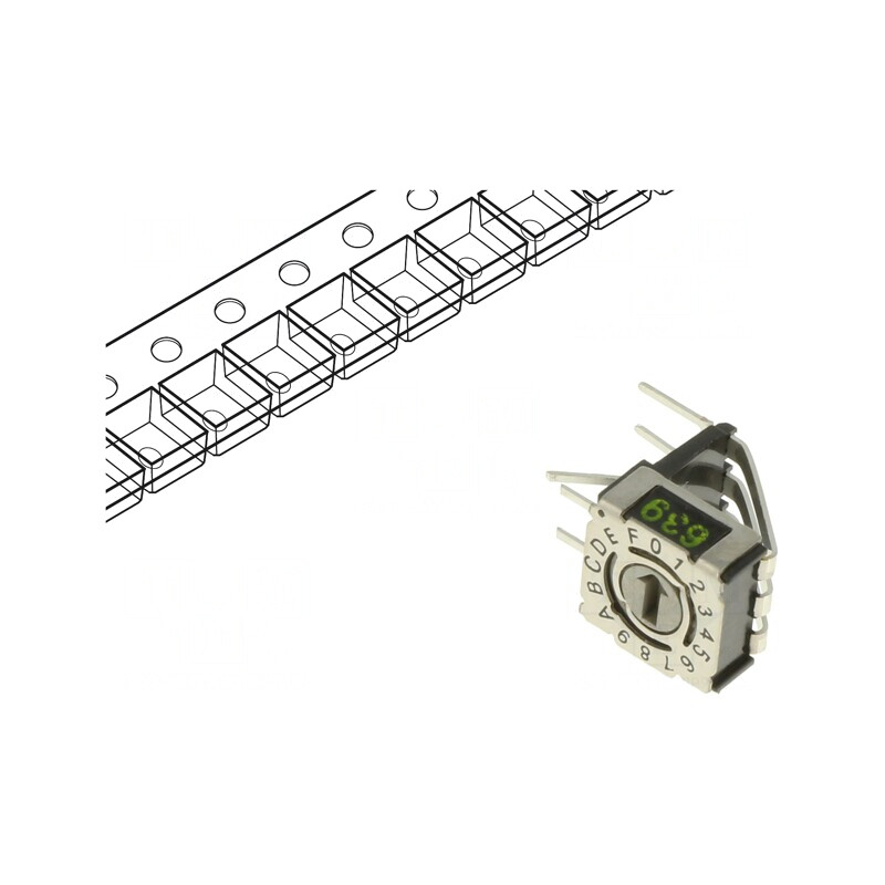 Întrerupător Codificare HEX/BCD 16 Poz THT 80mΩ | Electronic-mag.ro | Componente Electronice