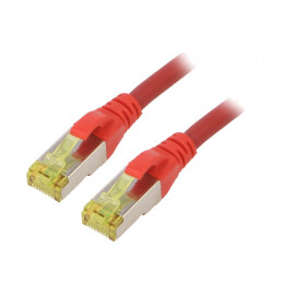 Patch Cord S/FTP Cat 6a LSZH Roșu 1m | Electronic-mag.ro | Componente Electronice