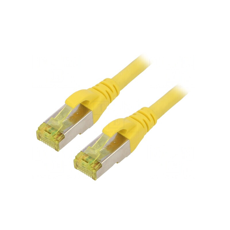 Patch cord S/FTP Cat 6a Cu LSZH galben 1m | Electronic-mag.ro | Componente Electronice