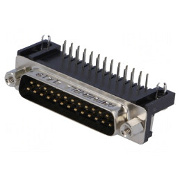 Conector D-Sub 25 PIN Soclu Tată 90° THT 5A | Electronic-mag.ro | Componente Electronice