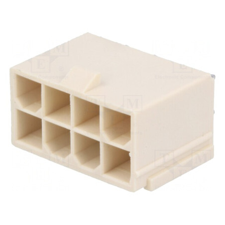 Soclu cablu-placă Mini-Fit Jr 4,2mm 8 pini 13A drept | Electronic-mag.ro | Componente Electronice