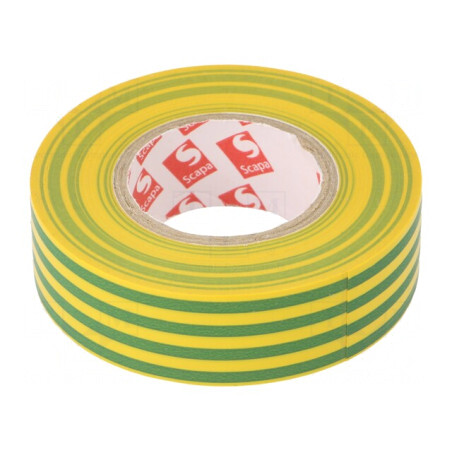 Bandă Electroizolantă Galben-Verde 19mm x 20m | Electronic-mag.ro | Componente Electronice