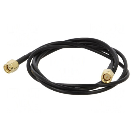 Cablu Coaxial RP-SMA Tata la SMA Mama 1m Negru | Electronic-mag.ro | Componente Electronice
