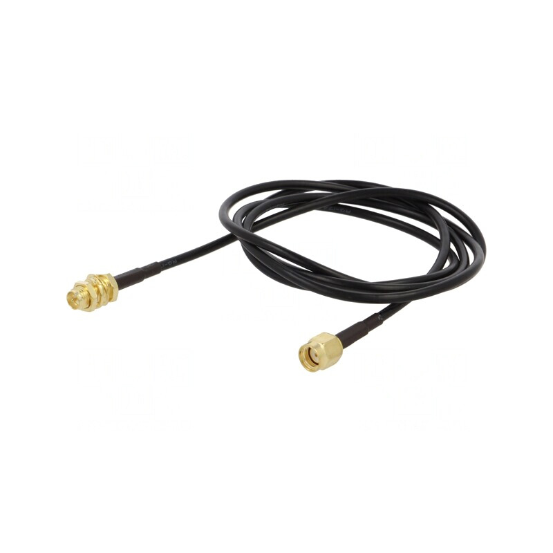 Cablu 50Ω 1m RP-SMA M-T Negru | Electronic-mag.ro | Componente Electronice
