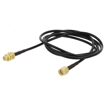 Cablu 50Ω 1m RP-SMA M-T Negru | Electronic-mag.ro | Componente Electronice
