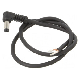Cablu DC 5,5/2,1 Negru 0,5m | Electronic-mag.ro | Componente Electronice