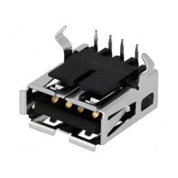 Soclu USB A pentru PCB 90° THT 4 PIN | Electronic-mag.ro | Componente Electronice